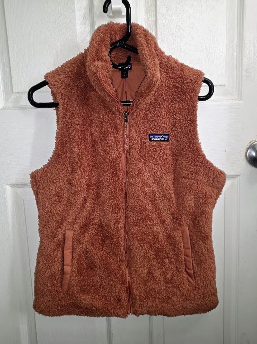 Patagonia Los Gatos Fleece Vest Men’s Med Terracotta Brown Full Zip Sherpa